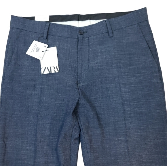 Zara~Men's Size 32 (35×29)~Gray Dress Pants Wrinkle Recovery, Relax Fit Stretch - Picture 5 of 14